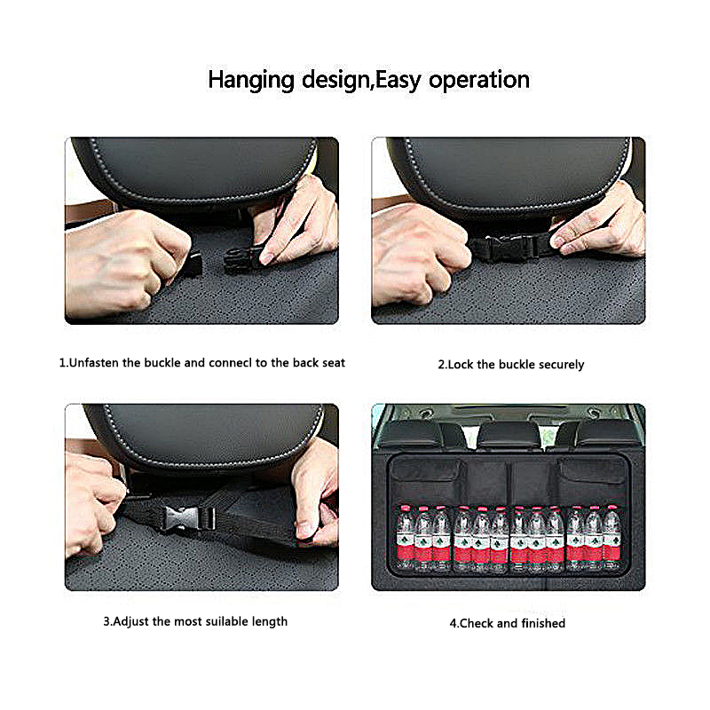 Car Trunk Organizer Large Capacity Adjustable Backseat Oxford Storage Bag Universal Automobile Seat Back Organizers Accessories