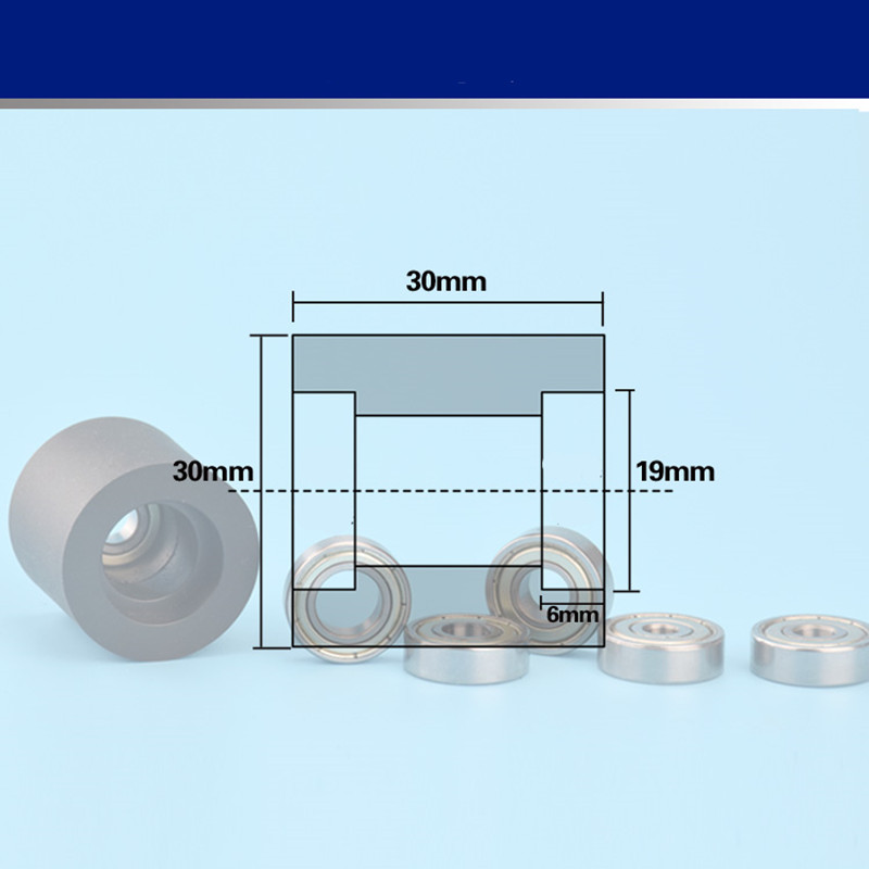 [PU0830-30RS] 8*30*30 double 698RS ball bearing big bag flat type TPU PU bearing roller wheels rubber pulley