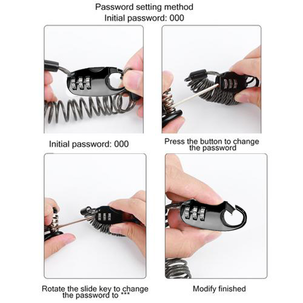 Bicycle Helmet Lock Portable Mountain Bike Cable Lock Anti-Theft Lock Bicycle Motorcycles Cable Lock for cycling Accessories