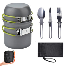 Ultralight Camping Cookware Set Utensils Outdoor tableware Hiking Picnic Camping Cooking Pot Pan Fork Spoon Camping Equipment