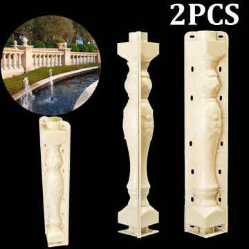 2pcs 70cm European style Roman Column Cement Mold Paving Molds Garden Pool Fence Balcony Plastic Railing Plaster Balustrades