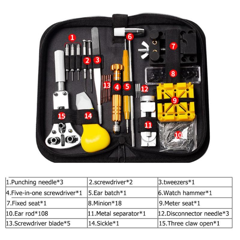 148pcs Professional Watch Tools Watch Opener Link Pin Remover Pry Screwdriver Watch Repair Tools Kit Clock watch parts