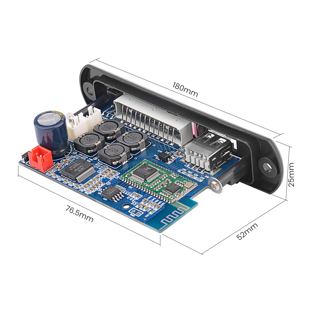 Aiyima TDA7492P 25Wx2 Bluetooth Amplifier Stereo Amplifiers MP3 Decoder Board WAV APE Lossless Audio USB TF AUX DC12V-24V