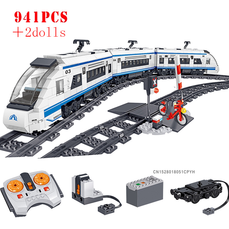 Technic City Remote Control Train Harmony High-speed Rail Electric Car Building Blocks RC Train Track Bricks Toys For Children
