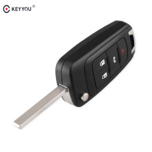 KEYYOU Replacement 4 Buttons Flip Folding Remote Key Shell For Buick GMC LaCrosse Regal Verano Encore Allure Key HU100 Blade
