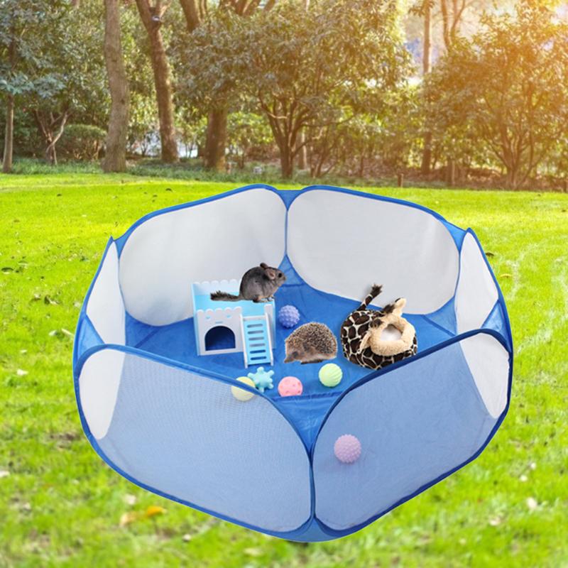 Pet Playpen Pop Open Indoor Outdoor Small Animal Cage Game Playground Fence for Hamster Or Children Play Tent Pool Game House