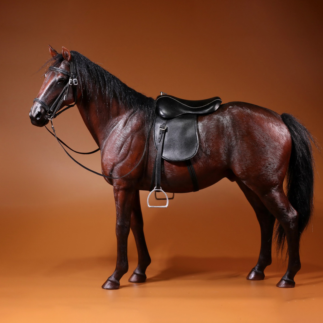 2020 New Hot 33cm 1/6 Scale Germany Hannover Warm Blooded Model Horse Decoration - Dark Brown