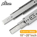 10"-20" Cabinet Slides Soft Close 304 Stainless Steel Three-Section Drawer Rails Drawer Slides Buffer Damper Rails Hardware
