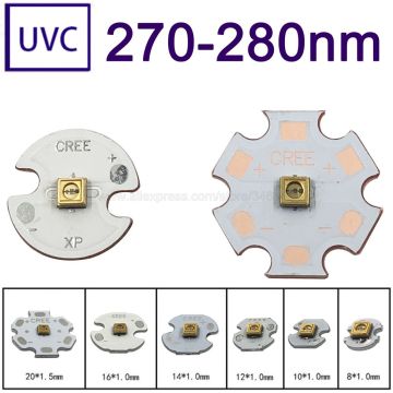 1pc UVC LED Diode 3535 275nm Lamp SMD Beads for UV Disinfection Equipment 270nm 280nm Deep violet ultraviolet light with Driver