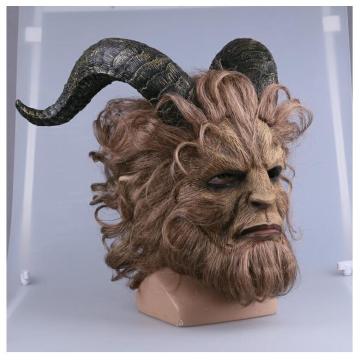 Movie The Beauty and the Beast Mask Cosplay Prince Beast Party Mask Stage Event Funny Ball Props Wig Latex