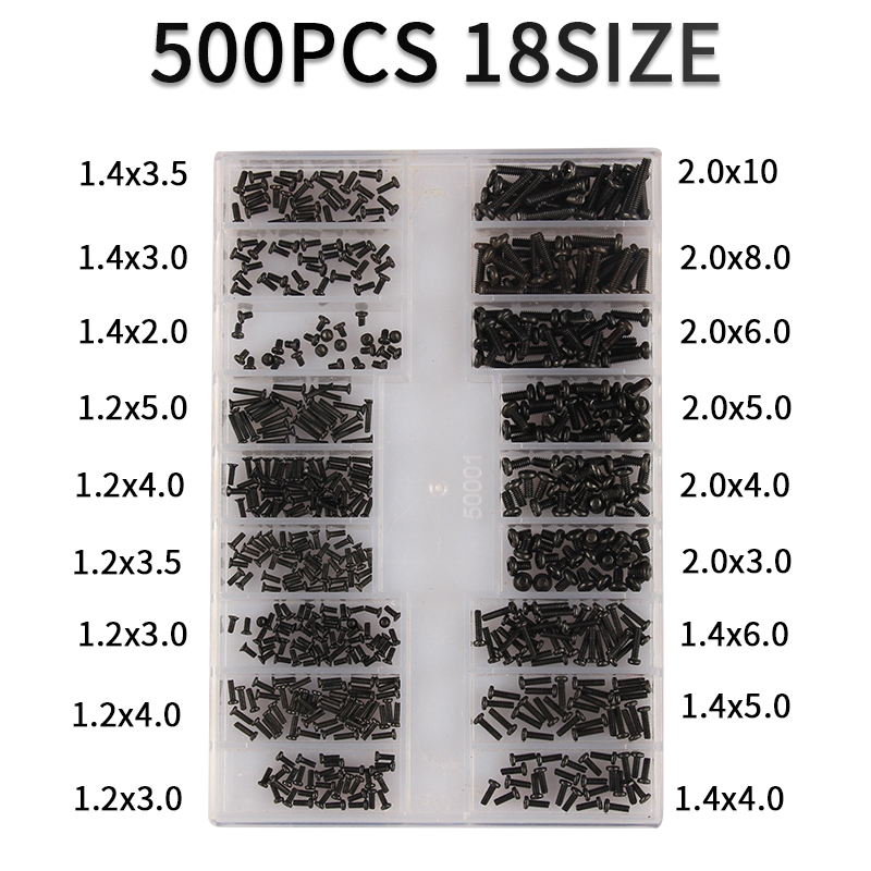 500Pcs 18 Types Mini screw DIY Kit Laptop Computer Assemble Repair Screw Fastener set