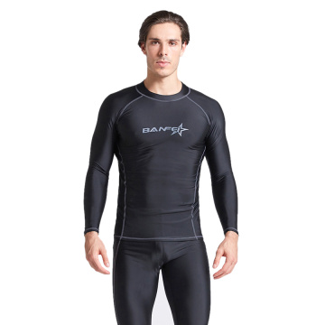 BANFEI quick dry Long Sleeve Rashguard Men Swimsuit Tops Swimming Suit UPF 50+ Beach Rash Guard Diving Surfing Shirt for men