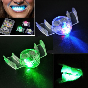 luminescent toys Flashing LED Light Up Mouth Braces Piece Glow Teeth For Halloween Party Rave Funny Gift Z0301