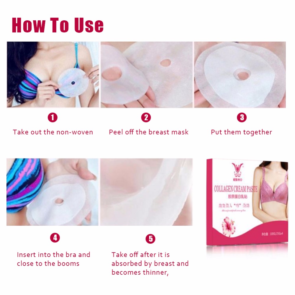 4Pcs/Box Crystal Collagen Breast Enlargement Mask Chest Plump Enhancer Pad Body Beauty Shaping Bust Firming Lifting Cream Patch