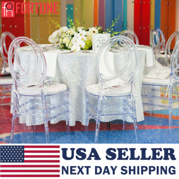 Clear Crystal Side Chairs Chair USA Shipping Crystal Wedding Part Rent Stacking Chiavari Transparent Dining Ghost Whole sale