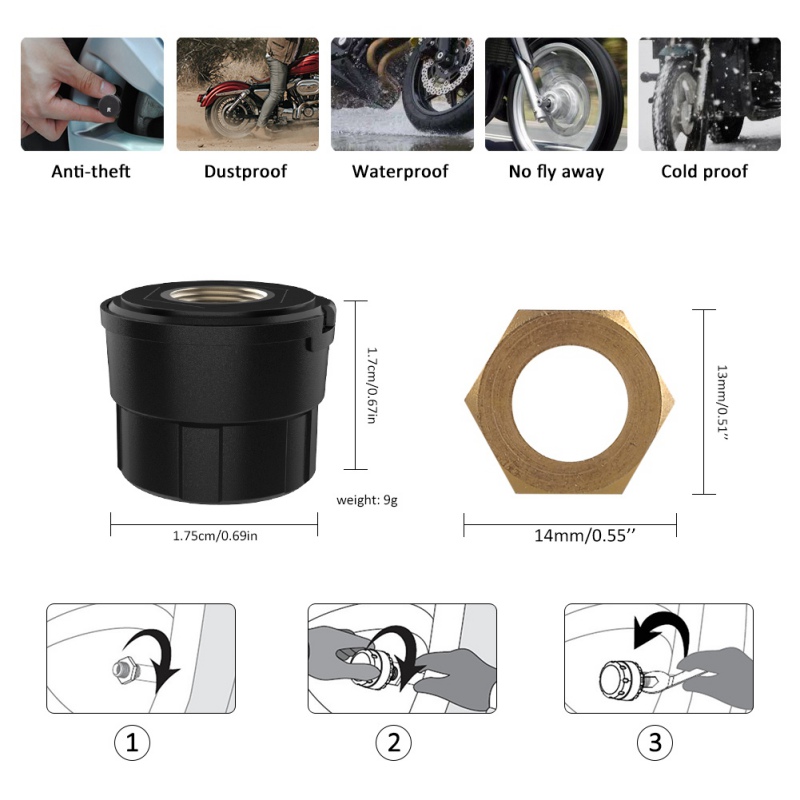 Motorcycle Bluetooth Tire Pressure Monitoring System TPMS Mobile Phone APP Detection High Sensitivity External Sensor