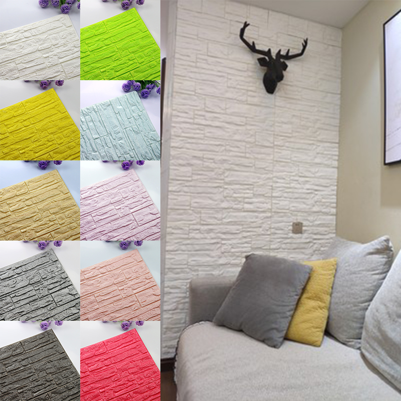 Self Adhesive Wallpaper 3D Brick Wall Stickers Stone Living Room Decor Foam Waterproof Panels Home TV Background Kid