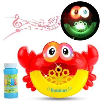 Cute Kid Cartoon Crab LED Light Music Electric Water Bubble Making Blower Bath Machine Toy