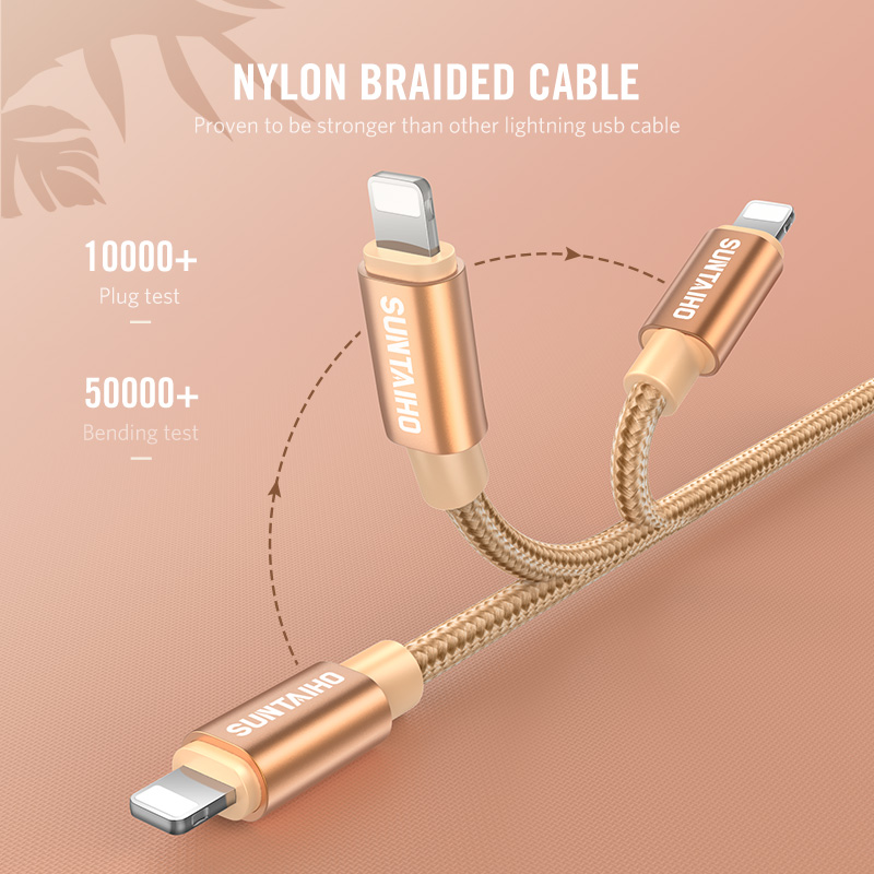 Suntaiho 2.4A USB Cable for iphone Charger cable XS max Xr X USB Fast Charging Cable for iPhone 8 7 6 5s Plus Phone Charger Cord