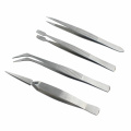 4Pcs/Set Precision Tweezers Stainless Steel Thick Electronics Forceps Eyebrow Tweezers Anti-Skid Makeup Repair Multi Tools