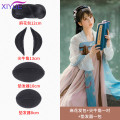 XIYUE Chinese Traditional Retro Black Hair Chignon Synthetic Fake Hanfu Hair Bun Pad High Ancient Princess TV Cosplay Wig