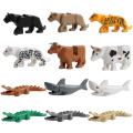 Mini Animals Figure Crocodile Shark Leopard Cow Tiger Building Blocks Micro Size Bricks Kids Christmas Gift Toys For Girl 2020
