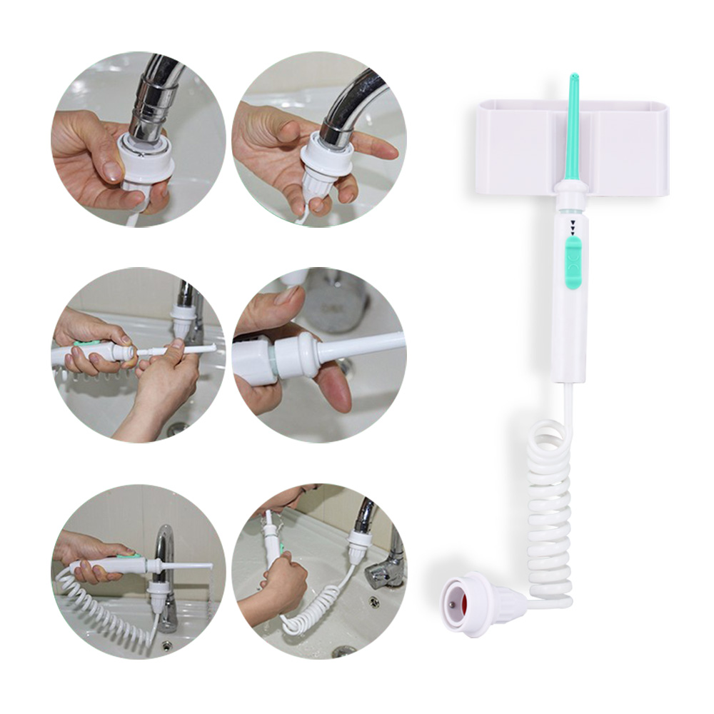 AZDENT 6pcs Nozzles Flexible Oral Irrigator Faucet Water Dental Flosser Water Jet Pick SPA Floss Cleaning Mouth Denture Cleaner