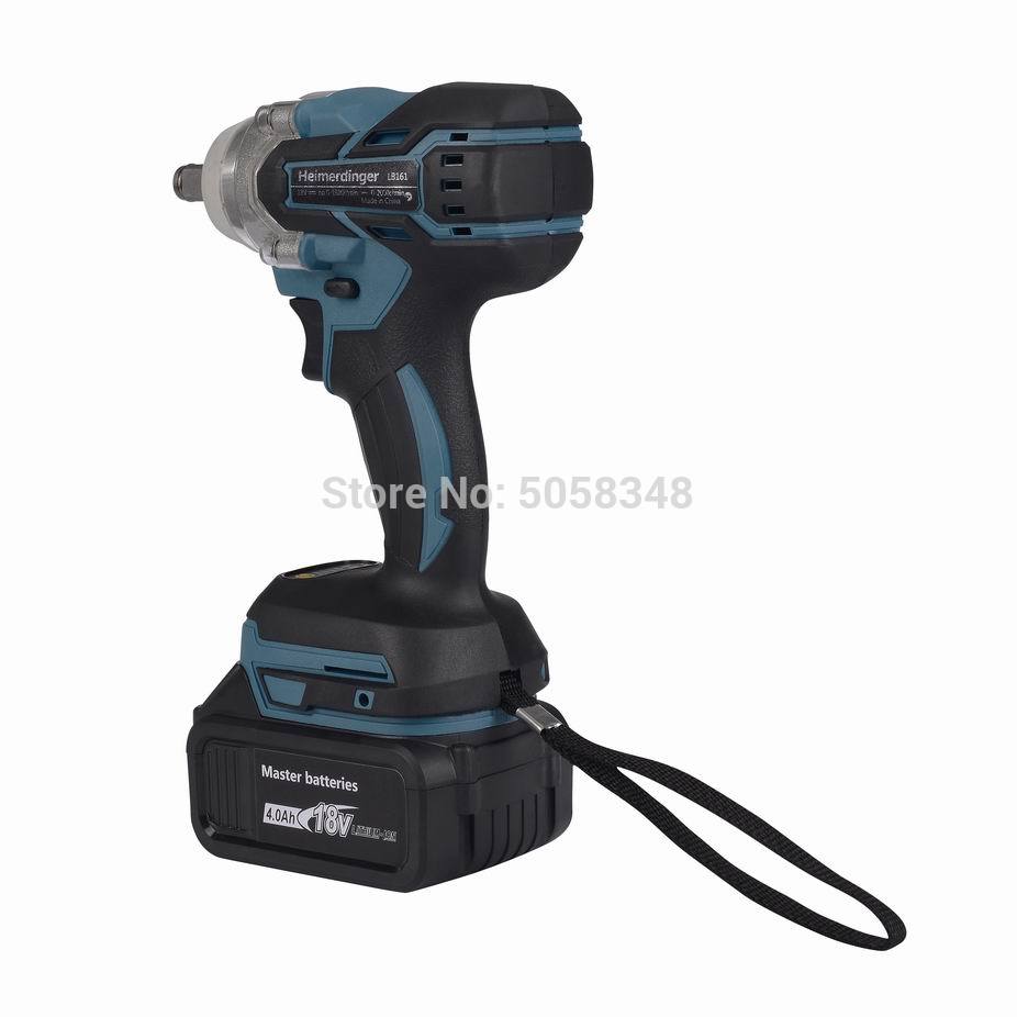 Brushless cordless electric Rechargeable Impact Wrench with two 18V 4.0Ah Lithium ion Battery