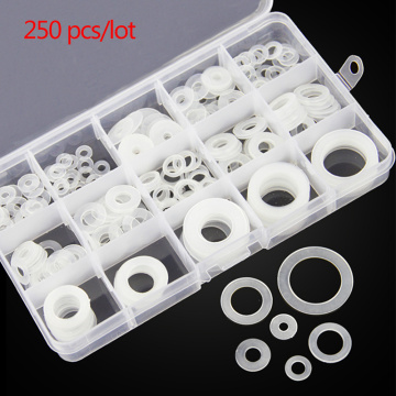 250pcs/lot M3.5-M20 Soft Nylon Washers O Ring Seal Kit Transparent Gaskets