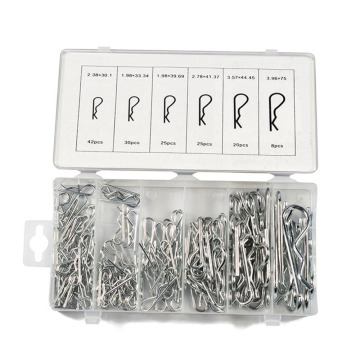 150PCS/SET Anti-Rust Hair Pin Hitch Retaining R Clip Lynch Cotter Spring Assorted Kit Split Cotter Pins Kit Set Fastener Pins