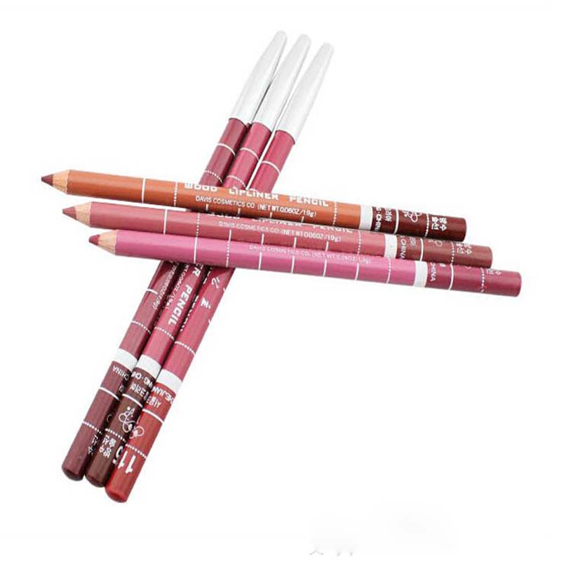 1Pcs Cosmetic Professional Wood Lipliner Waterproof Lady Charming Lip Liner Soft Pencil Contour Makeup Lipstick Tool Dropship