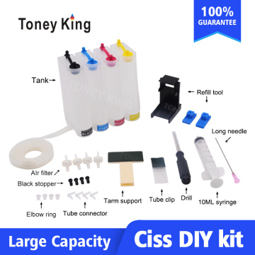 Continuous Ink Supply System Color CISS kit accessaries tank For HP 21 22 121 122 123 300 301 302 304 650 652 Ink Cartridge