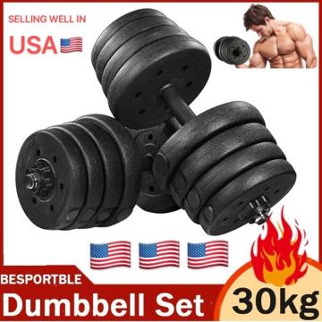 A Pair of 30kg Dumbbell Weight Set Adjustable Solid Fitness Dumbbell Set Safety Non-slip Dumbbells Gym Exercise Training Tools