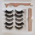 5 Pairs maquillaje False Eyelashes & Tweezer Set magnetic natural long lashes makeup faux cils Eyelash liquid eyeliner