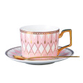 European Style Coffee Cup and Saucer Set Girl Heart Light Luxury Nordic Style Home Bone China English Afternoon Tea Cup