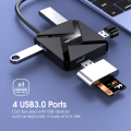 Vothoon USB Hub 4 Port USB 3.0 Hub High Speed USB Splitter For Hard Drives USB Flash Drive Mouse Keyboard Extend Adapter