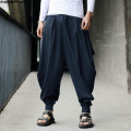 INCERUN Plus Size Cotton Linen Harem Pants Men Baggy Pants Japanese Style Mens Crotch Wide Leg Pants Casual Loose Trousers