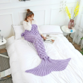 Hand knitted mermaid fish scale sofa blanket