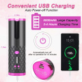 Cordless Automatic Hair Curler USB Rechargeable LCD Display Ceramic Curly Auto Rotating Curling Iron Waves Hair Air Curler
