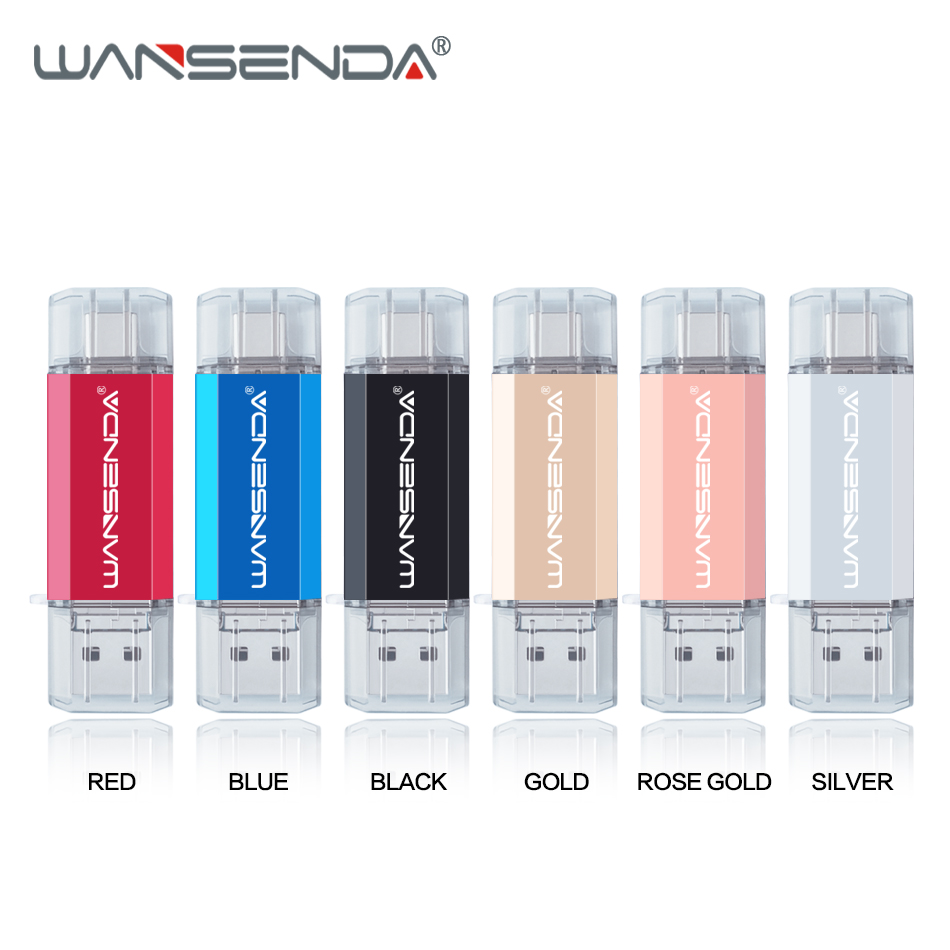 Wansenda 3 in 1 OTG USB Flash Drive USB3.0 + Micro USB + Type-C Pen Drive 512GB 256GB 128GB 64GB 32GB Pendrive for Android/PC
