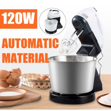 1.7L 120W 7 Speed Electric Food Mixer Table Stand Cake Dough Mixer Handheld Egg Beater Blender Baking Whipping Cream Machine