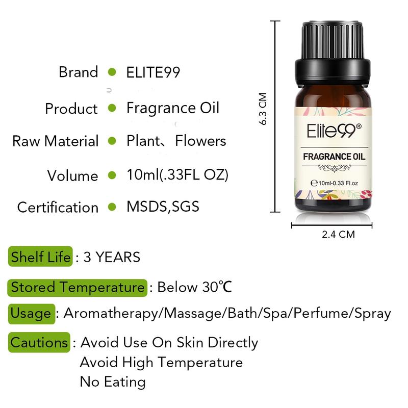 Elite99 10ml Coconut&Vanilla Fragrance Oil Fresh Fruit Essential Oils For Aromatherapy Diffusers Strawberry Apple Mango Citrus