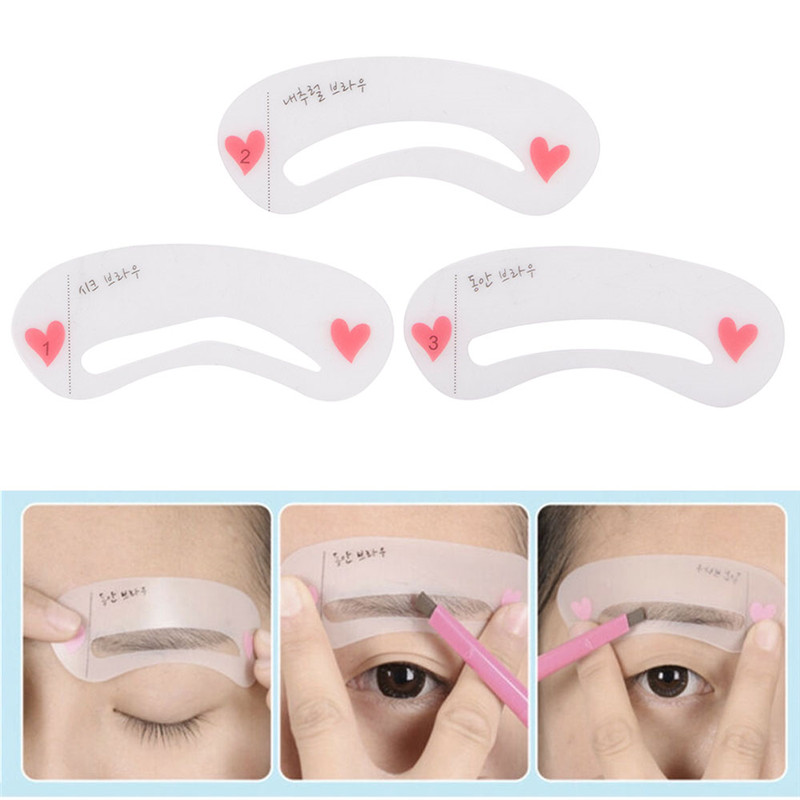 3 Styles Eyebrow Stencil Stickers Eyebrow Drawing Card Template DIY Makeup Tools For Women Beauty Eyebrows Mold