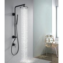 Matte Black Exposed Shower Set with Separate Valve