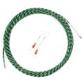 New 5-40M 5mm Green Guide Device Fiberglass Electric Cable Push Pullers Duct Snakes Rodder Fish Tape Wire + two Cable Tensioner