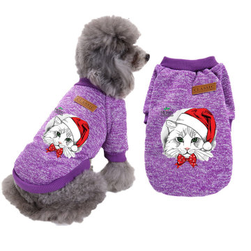 Owl Cat Printed Puppy Dog Sweater Winter Warm Clothing for Small Dogs Christmas Costume Chihuahua Coat Knitting Dog Clothes 2021