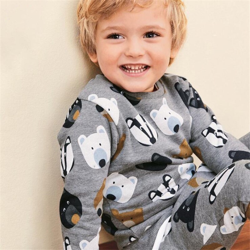 Cotton Boys Clothing Sets Thin Cartoon Animals Children Clothing Sets Pants Boys Autumn Clothing Suits Baby Boys OutSuits