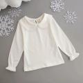 2018 Autumn Winter Girls Blouse Shirts Cotton White Lace Shirt Long Sleeve Children T-Shirt Girl Kids Baby Toddler Tops JW6098