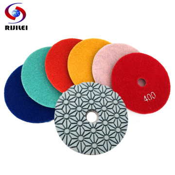 RIJILEI 10PCS/Set 100mm Diamond Polishing Pads 5 Step 4 Inch Wet Polishing Pad For Marble Diamond Abrasive Tools HF12