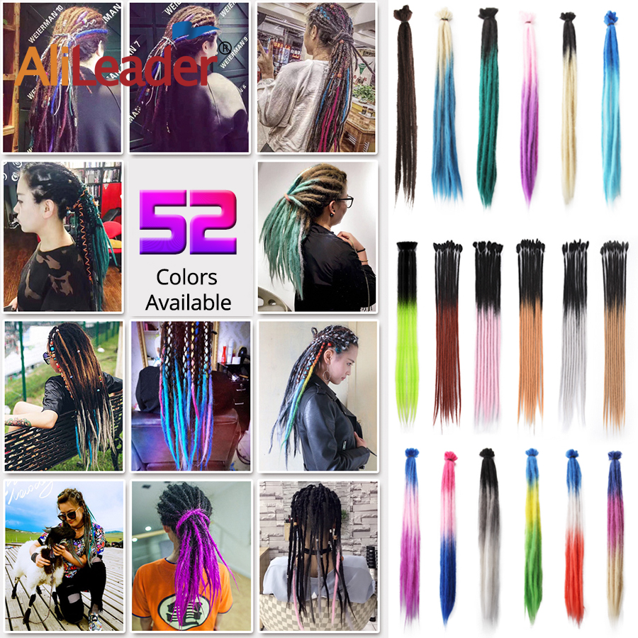 Alileader 5/10 Pcs Handmade Dreadlocks Soft Synthetic Crochet Hair Braids Hip-Hop Braiding Hair Extensions 20 Inches Dreads